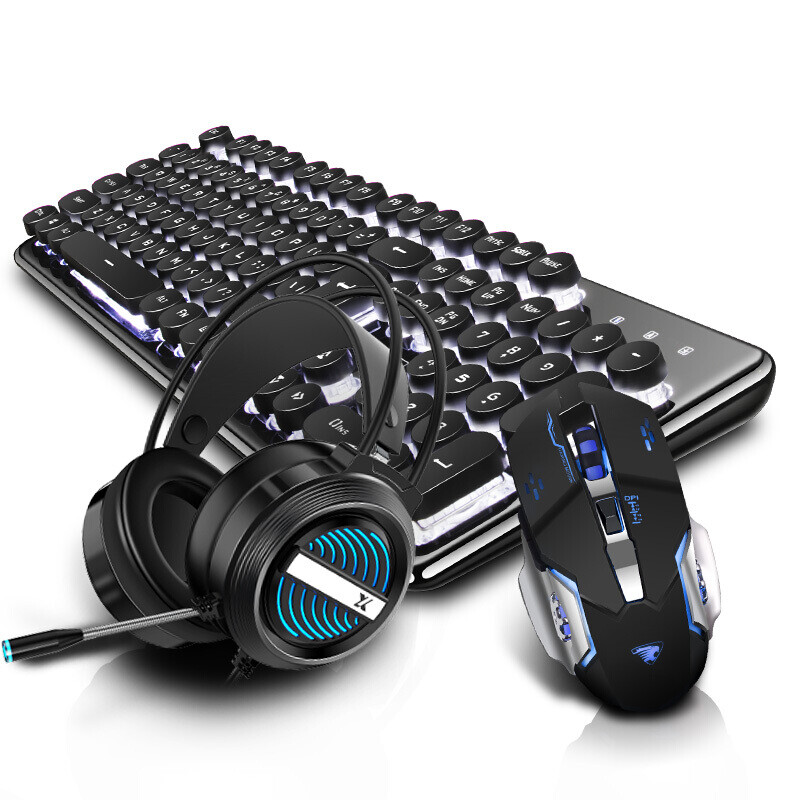 蒸汽朋克真機械手感鍵鼠耳機套裝 復古美學與電競性能的完美融合